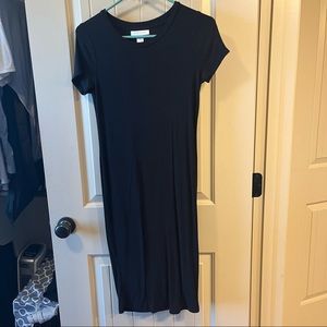 Motherhood Maternity Black Ribbed T-shirt Dress
